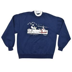 Vintage Gopher Blue Cotton Pullover Sweater Women's XL Winter Guardian Angels